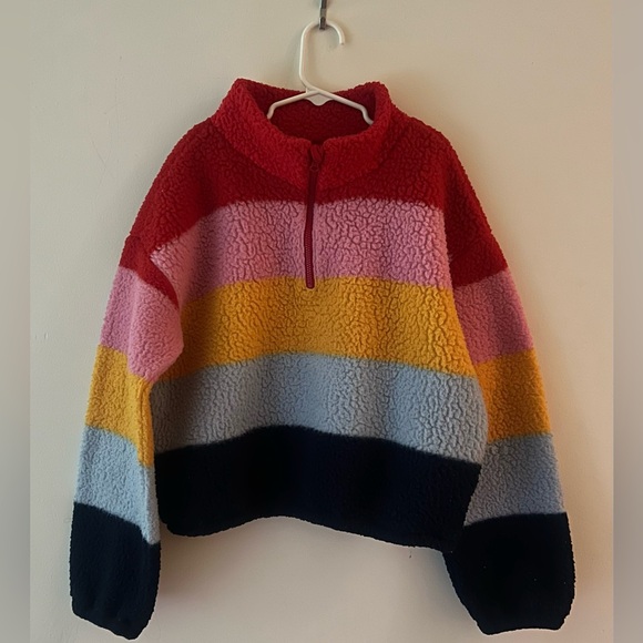 Old Navy Other - Old Navy Sherpa Quarter-Zip Sweatshirt Girls Size 10-12